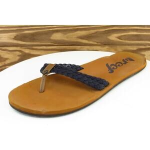 Reef‎ Sz 10 M Black Flip Flop Synthetic Women Sandals